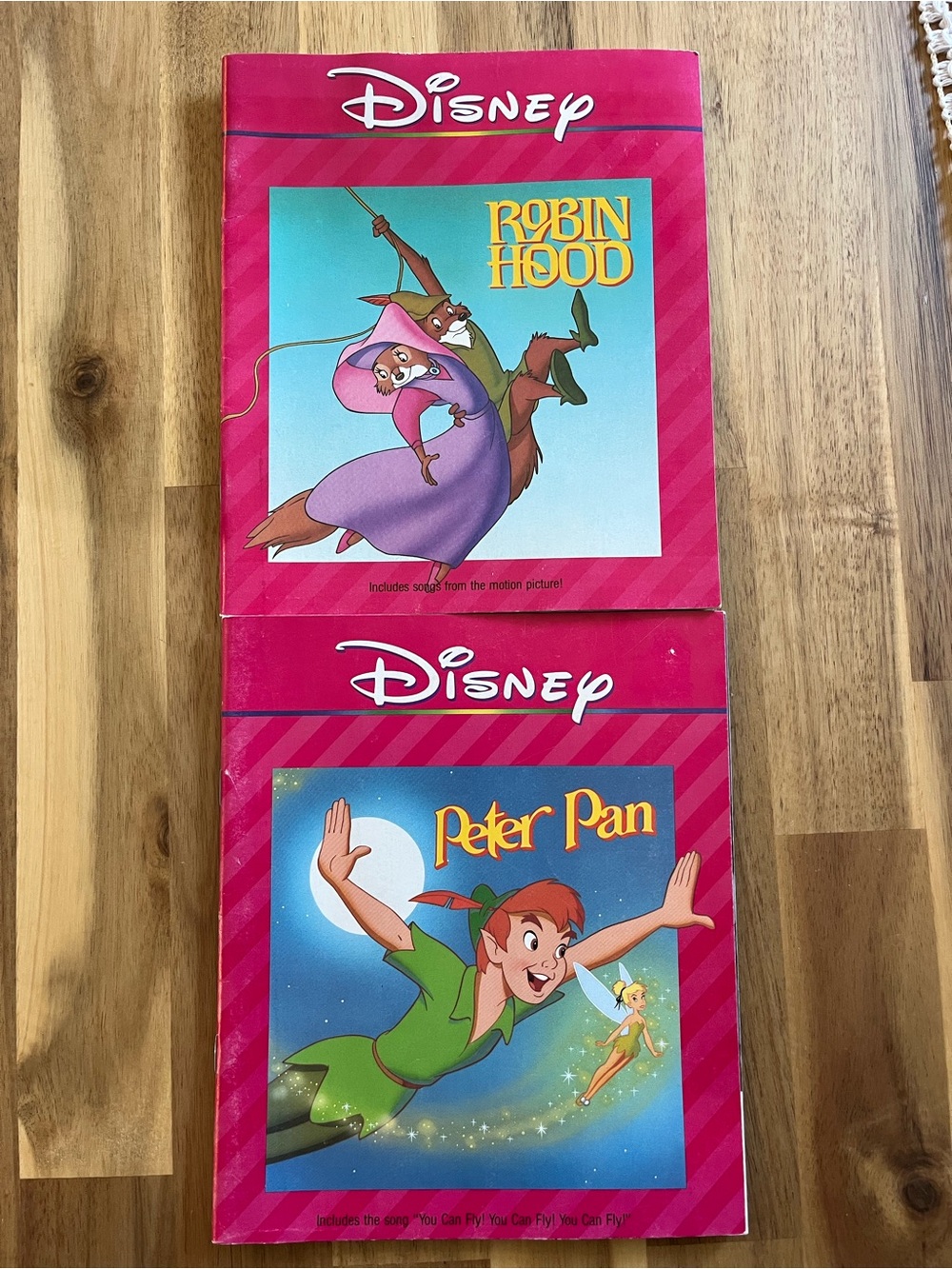 Vintage 1990 Disney Children’s Books, Peter Pan and Robin Hood.